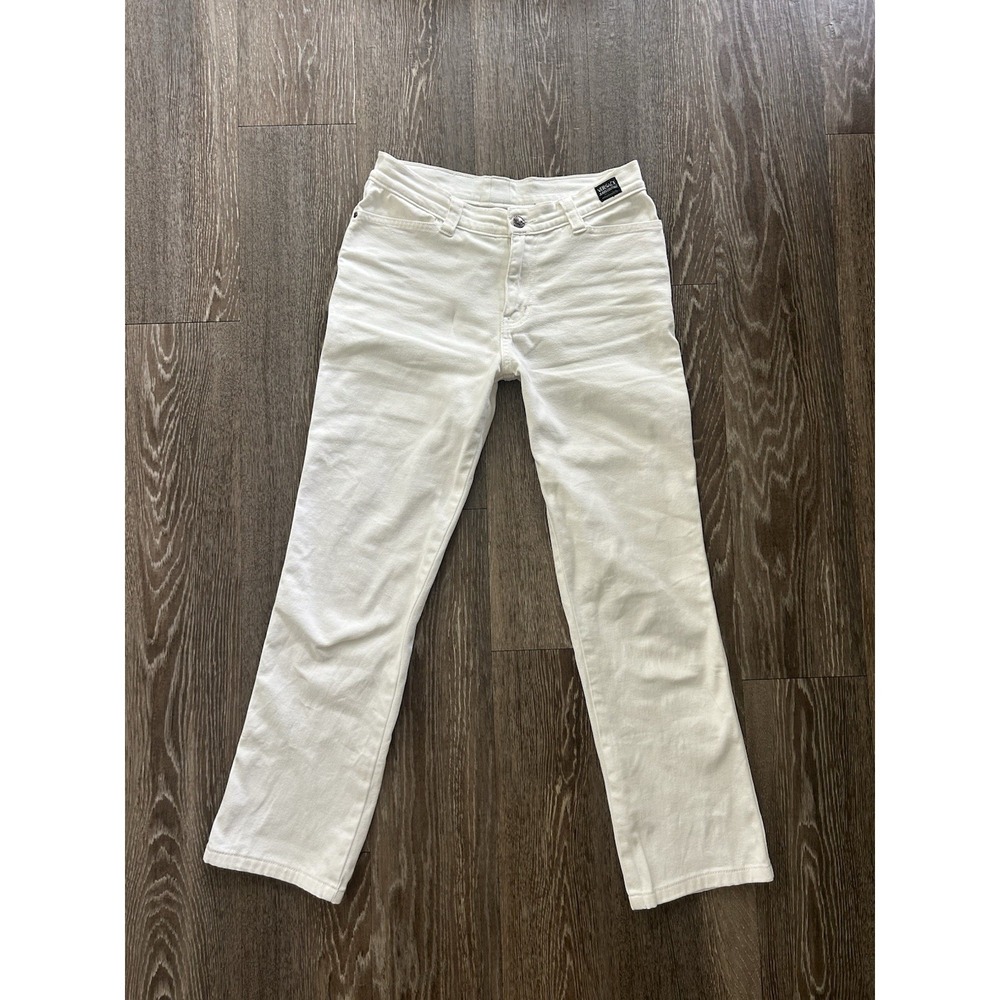 Vintage 90s Versace White Cropped Jeans Euro Chic Quiet Luxury Parisian